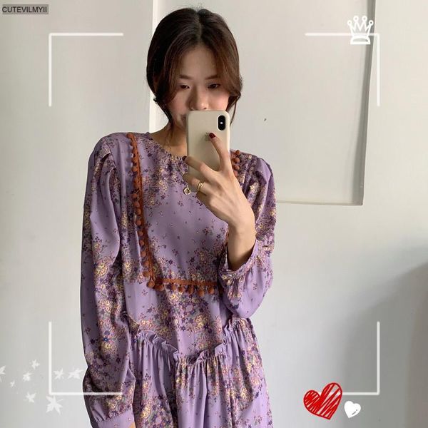 korean design women elegance o-neck long autumn sweet loose floral printing all match retro stylish ankle-length maxi dress, Black;gray
korean design women elegance o-neck long autumn sweet loose floral printing all match retro stylish ankle-length maxi dress, Black;gray