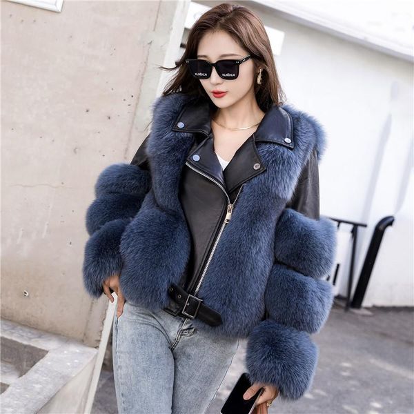 women's fur & faux 2021 winter whole leather imported coat fashion luxury style female short locomotive sheepskin, Black
women's fur & faux 2021 winter whole leather imported coat fashion luxury style female short locomotive sheepskin, Black