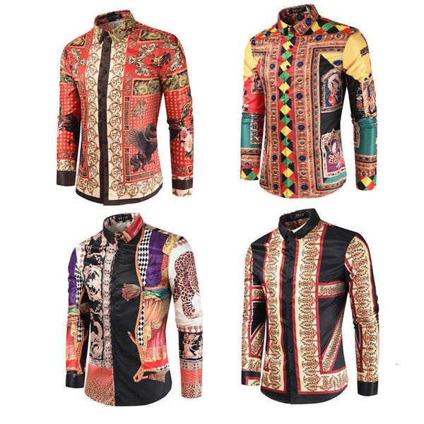 2021 autumn long sleeve european size fashion creative 3d printing men's shirt, Black
2021 autumn long sleeve european size fashion creative 3d printing men's shirt, Black
