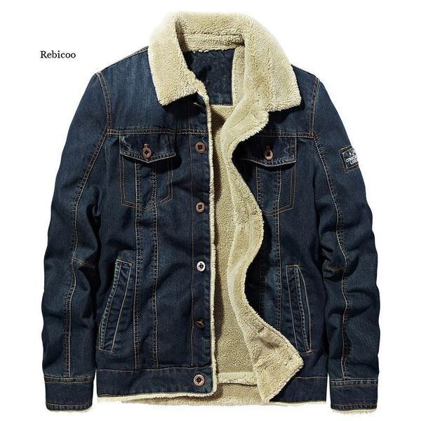 men's down & parkas winter thick denim jacket plus velvet warm jeans casual fur parka, Black
men's down & parkas winter thick denim jacket plus velvet warm jeans casual fur parka, Black