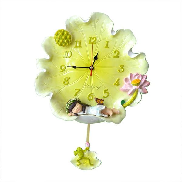 creativity lotus leaf angel wall clock drawing room mute rural bedroom clock supe cartoon children art
creativity lotus leaf angel wall clock drawing room mute rural bedroom clock supe cartoon children art