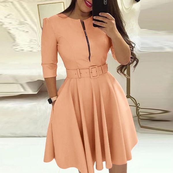 casual dresses woman round neck solid fit a-line lady paty club three quarter sleevess basic mini 2021 fashion #t2g, Black;gray
casual dresses woman round neck solid fit a-line lady paty club three quarter sleevess basic mini 2021 fashion #t2g, Black;gray