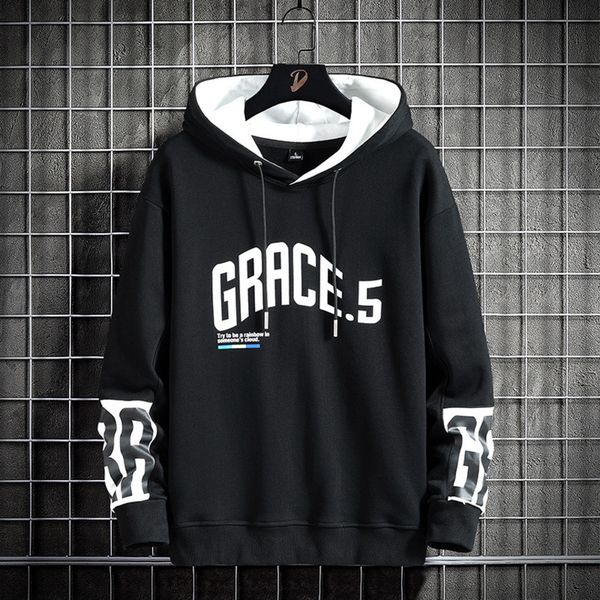 men's sweater spring and autumn large size fashion brand hooded printed fat bottomed shirt casual loose coat, Black
men's sweater spring and autumn large size fashion brand hooded printed fat bottomed shirt casual loose coat, Black