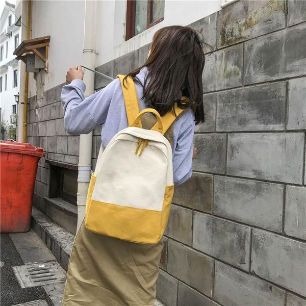 backpack contrasting color canvas art sweet beauty student school bag small fresh one shoulder messenger
backpack contrasting color canvas art sweet beauty student school bag small fresh one shoulder messenger