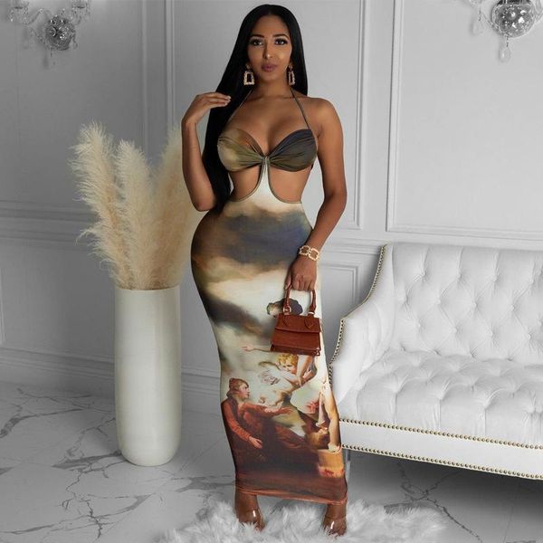 casual dresses women summer halter neck sling camisole dress angel oil painting print hollow out slim long skirt, Black;gray
casual dresses women summer halter neck sling camisole dress angel oil painting print hollow out slim long skirt, Black;gray