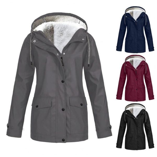 women's jackets women hiking hoodie solid color hooded autumn winter plush lining drawstring pockets jacket coat for climbing, Black;brown
women's jackets women hiking hoodie solid color hooded autumn winter plush lining drawstring pockets jacket coat for climbing, Black;brown