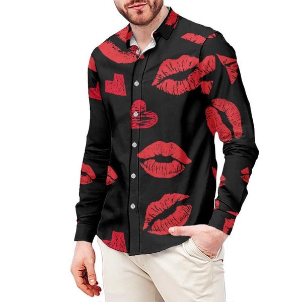 men's dress shirts hycool red mouth lip kiss printed men shirt fall long sleeve super slim fit black, White;black
men's dress shirts hycool red mouth lip kiss printed men shirt fall long sleeve super slim fit black, White;black