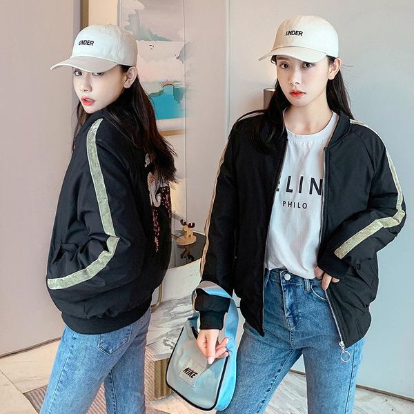 women's jackets female baseball uniform embroidery cranes of fund 2021 autumn winters is cultivate morality leisure short coat, Black;brown
women's jackets female baseball uniform embroidery cranes of fund 2021 autumn winters is cultivate morality leisure short coat, Black;brown
