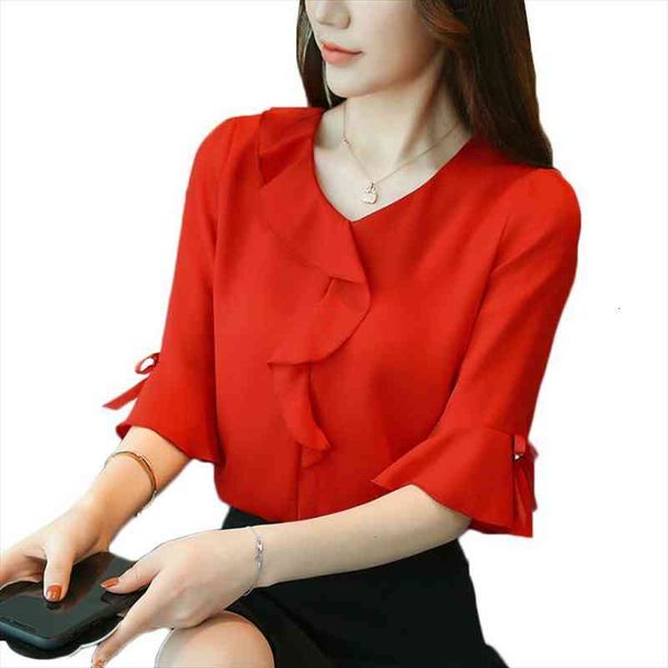 summer chiffon bell sleeve womens shirts office plus size work casual female clothing, White
summer chiffon bell sleeve womens shirts office plus size work casual female clothing, White