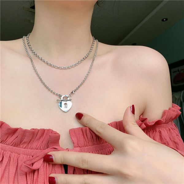 hbp fashion south korea ins niche design necklace bead lock versatile temperament double layer chain female, Silver
hbp fashion south korea ins niche design necklace bead lock versatile temperament double layer chain female, Silver