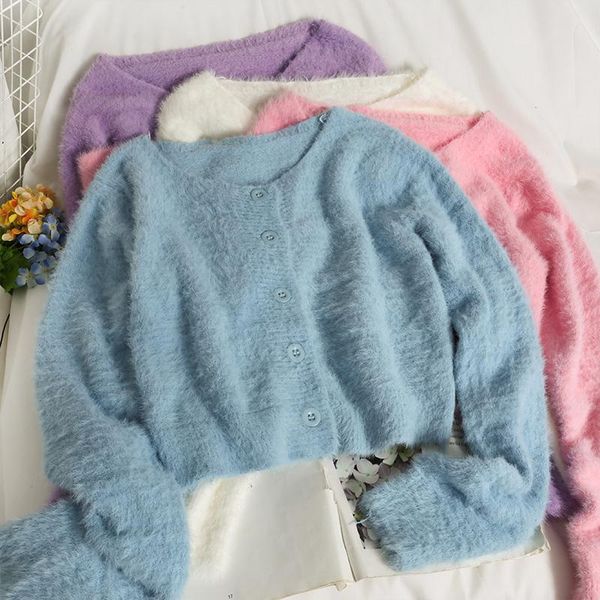 women's knits & tees sweater cardigans autumn clothing 2021 mink cashmere cardigan short knitted plush long-sleeved thin, White
women's knits & tees sweater cardigans autumn clothing 2021 mink cashmere cardigan short knitted plush long-sleeved thin, White