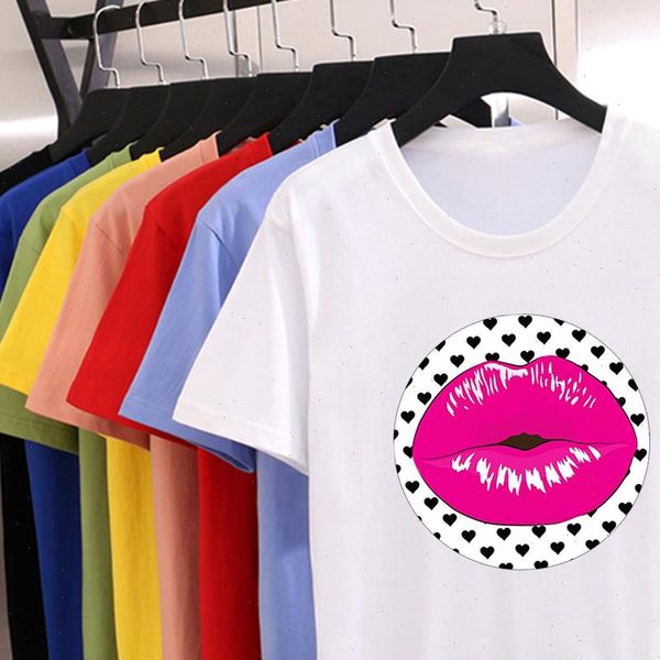 womens vogue t shirt beautiful pink lips spotted background graphic women round neck aesthetic, White
womens vogue t shirt beautiful pink lips spotted background graphic women round neck aesthetic, White