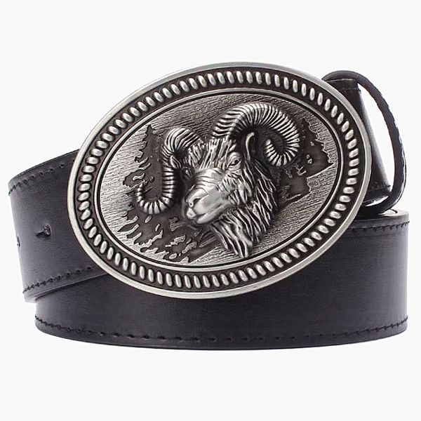 2021 new male strap animal style metal buckle belts ram head goat leather sheep sign gift for men western cowboy belt w9e6, Black;brown
2021 new male strap animal style metal buckle belts ram head goat leather sheep sign gift for men western cowboy belt w9e6, Black;brown