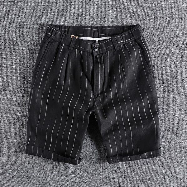 men's shorts 2021 yarn dyed linen trend striped youth capris summer comfortable loose casual pants beach wear 0963, White;black
men's shorts 2021 yarn dyed linen trend striped youth capris summer comfortable loose casual pants beach wear 0963, White;black