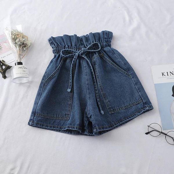 women's shorts spring summer korean ladies short pants ruffle high waist lace-up denim loose women wide leg jean, White;black
women's shorts spring summer korean ladies short pants ruffle high waist lace-up denim loose women wide leg jean, White;black