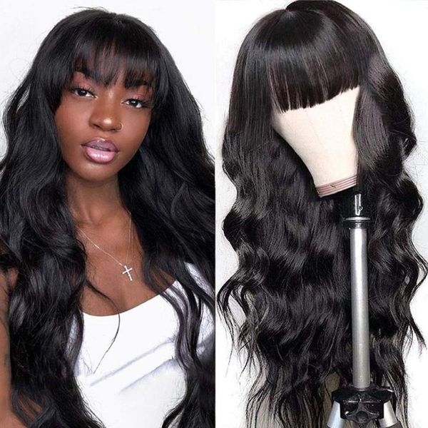 synthetic wigs 20 22 24 26 28 30 inch long wavy body wave with bangs none lace machine made hair for black women
synthetic wigs 20 22 24 26 28 30 inch long wavy body wave with bangs none lace machine made hair for black women