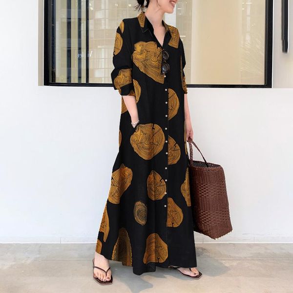 casual dresses kaftan women printed dress 2022 summer vintage maxi vestidos loose sundress ladies lapel robe bohemian femme, Black;gray
casual dresses kaftan women printed dress 2022 summer vintage maxi vestidos loose sundress ladies lapel robe bohemian femme, Black;gray