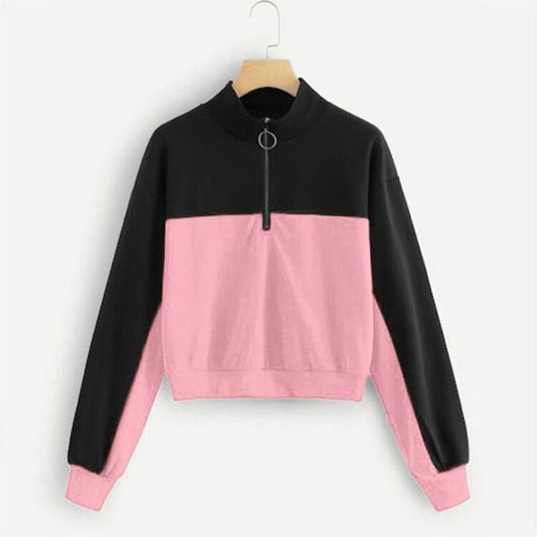 women's hoodies & sweatshirts casual korean style sweatshirt women long sleeve patchwork female zipper pullover moletom feminino, Black
women's hoodies & sweatshirts casual korean style sweatshirt women long sleeve patchwork female zipper pullover moletom feminino, Black