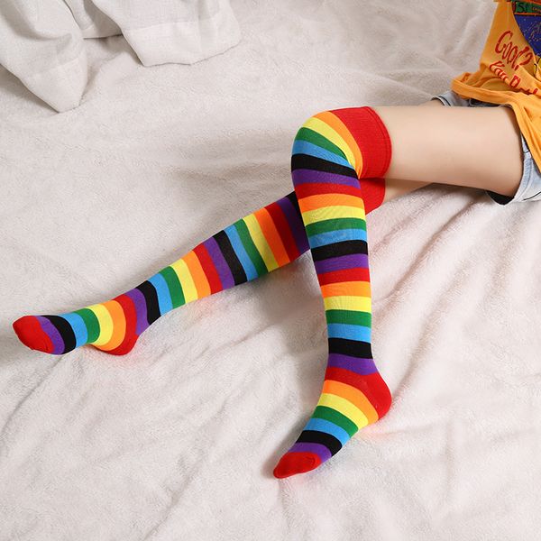 new girl lovely polyester over the knee socks rainbow colorful high thigh for ladies women gifts long sock stripey stocking, Black;white
new girl lovely polyester over the knee socks rainbow colorful high thigh for ladies women gifts long sock stripey stocking, Black;white