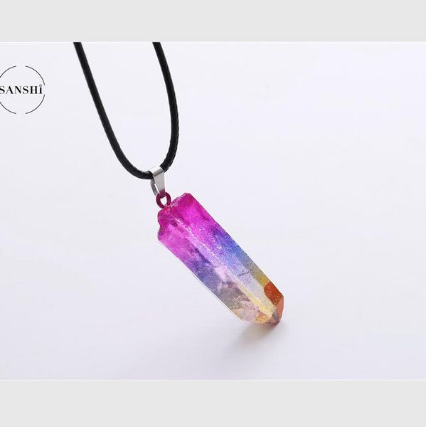 electroplated multicolored white crystal pendant natural crystal chakra necklace choker for women jewelry, Silver
electroplated multicolored white crystal pendant natural crystal chakra necklace choker for women jewelry, Silver