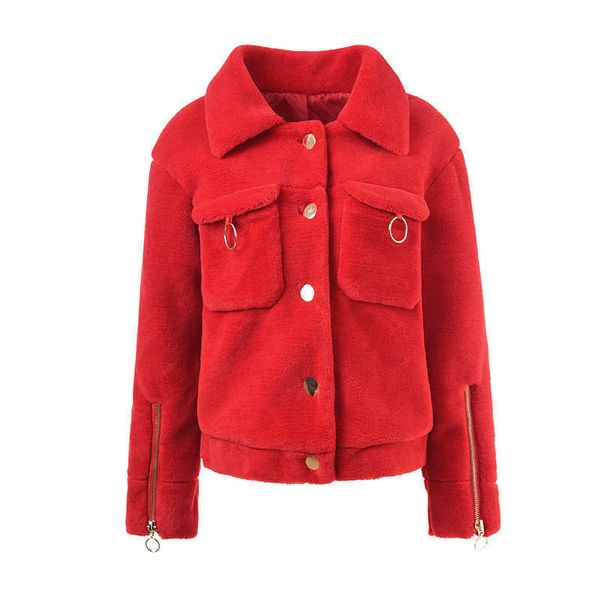 perhaps u women faux lambswool jacket coat winter warm autumn outerwear red pocket button zipper c0047 210529, Black
perhaps u women faux lambswool jacket coat winter warm autumn outerwear red pocket button zipper c0047 210529, Black