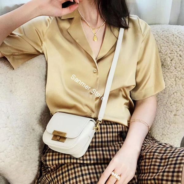 2021 New 100% De Seda Feminina Manga Curta Camisa Entalhada Cor Slida Simples Vintage Seagem Macio Officel Lady Blusa Primavera Vero 8glx, Black
2021 New 100% De Seda Feminina Manga Curta Camisa Entalhada Cor Slida Simples Vintage Seagem Macio Officel Lady Blusa Primavera Vero 8glx, Black