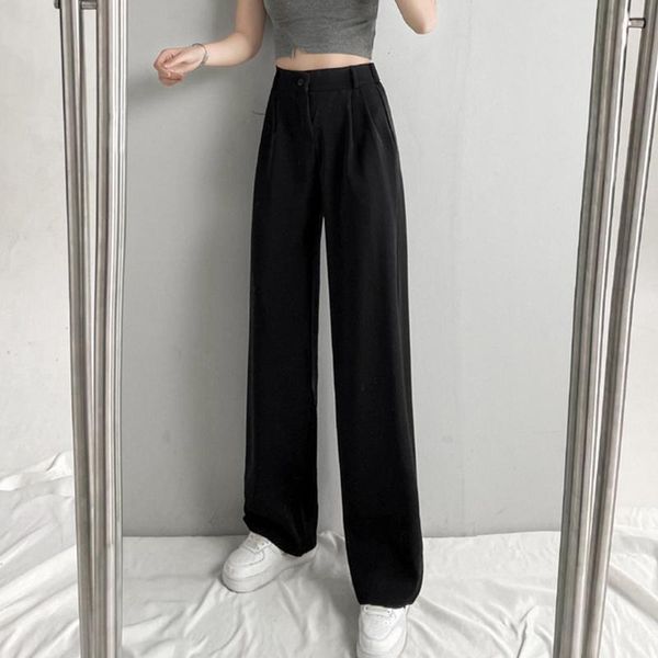women's pants & capris high waist loose female suits fashion elegant casual wide leg office lady straight all-match solid trouser, Black;white
women's pants & capris high waist loose female suits fashion elegant casual wide leg office lady straight all-match solid trouser, Black;white
