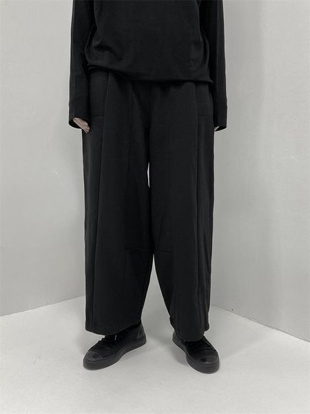 men's pants classic dark simple patchwork design yamamoto style casual loose large straight leg, Black
men's pants classic dark simple patchwork design yamamoto style casual loose large straight leg, Black
