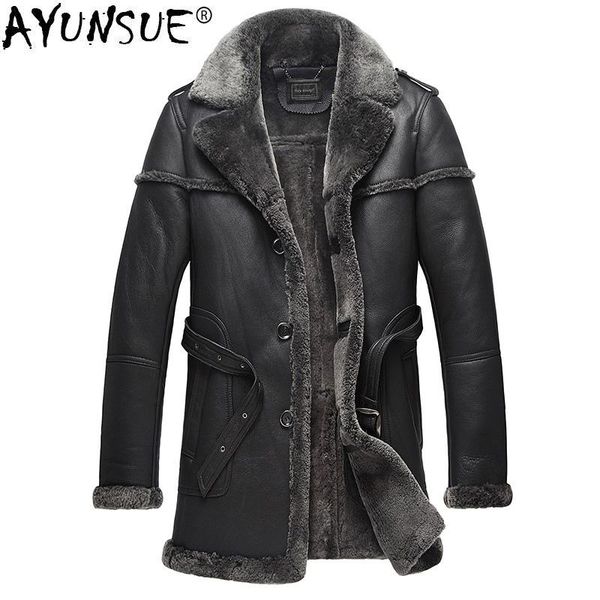 men's leather & faux ayunsue natural fur sheep shearling jacket winter genuine men sheepskin real coat clothes 2021 b578, Black
men's leather & faux ayunsue natural fur sheep shearling jacket winter genuine men sheepskin real coat clothes 2021 b578, Black