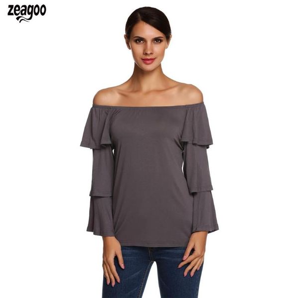 women's blouses & shirts women off shouder summer flounced long sleeve blouse female fashion clothes 5 colors, White
women's blouses & shirts women off shouder summer flounced long sleeve blouse female fashion clothes 5 colors, White