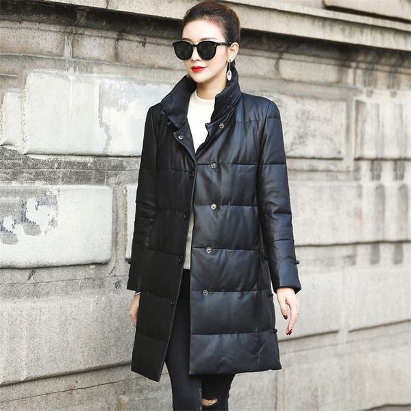 2021 genuine winter leather medium royal lambskin long female thick coat warm white duck down jacket t136 o14o, Black
2021 genuine winter leather medium royal lambskin long female thick coat warm white duck down jacket t136 o14o, Black