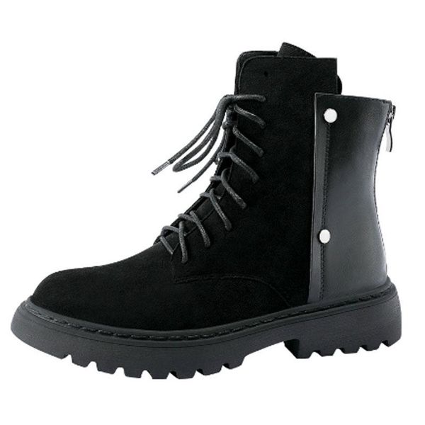 boots women's women snow motorcycle short casual shoes, Black