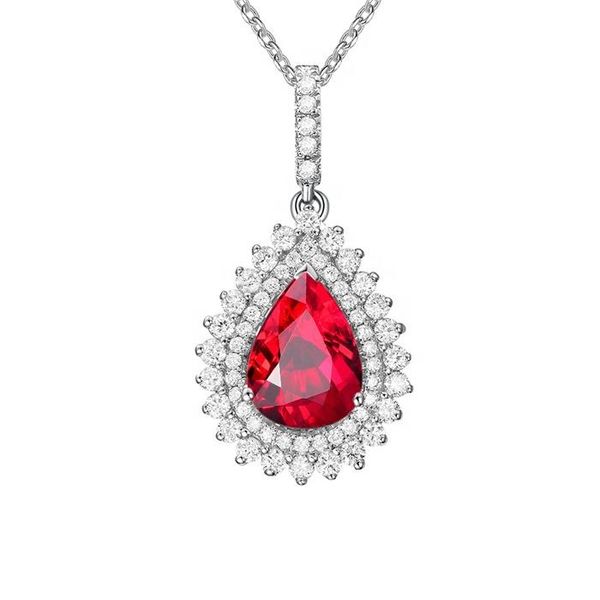 chains 2021 fashion classic luxurious design pear shape synthetic ruby stone pendant necklace for gift, Silver
chains 2021 fashion classic luxurious design pear shape synthetic ruby stone pendant necklace for gift, Silver