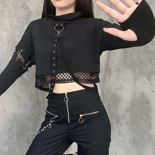 streetwear punk mesh partchwork black hooded hoodies women gothic pullovers long sleeve buckle bandage slim hoodies, White
streetwear punk mesh partchwork black hooded hoodies women gothic pullovers long sleeve buckle bandage slim hoodies, White