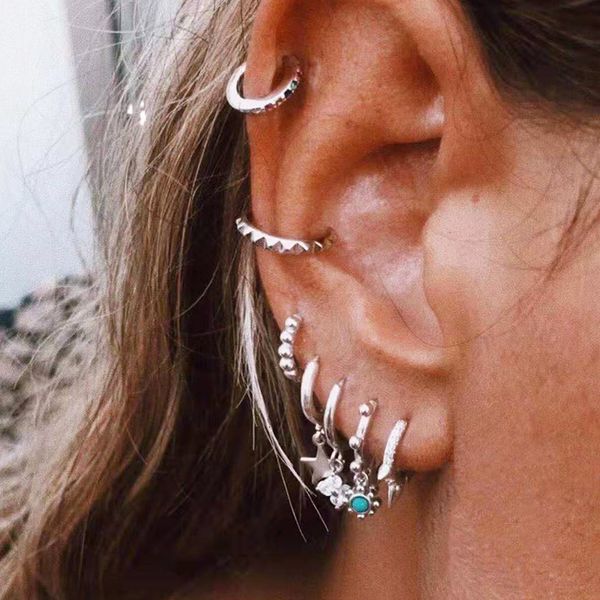 ez3400 fashion accessories simple c-shaped without ear holes set star awn earrings, Silver
ez3400 fashion accessories simple c-shaped without ear holes set star awn earrings, Silver
