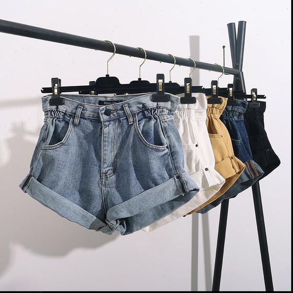 2021 spring summer shorts feminino high waist vinatge jeans shorts plus size denim short pants black white mini short, White;black
2021 spring summer shorts feminino high waist vinatge jeans shorts plus size denim short pants black white mini short, White;black