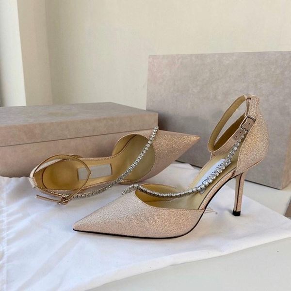 dress shoes crystal chain high heel fashion dance party wedding woman 2021 luxury designer brand genuine leather pumps 8.5 cm, Black
dress shoes crystal chain high heel fashion dance party wedding woman 2021 luxury designer brand genuine leather pumps 8.5 cm, Black