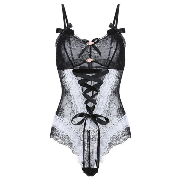 new sexyy pink cotton lace lingerie set maid cosplay lovely bandage bowknot trim sling jumpsuits erotic bodysuit women underwear
new sexyy pink cotton lace lingerie set maid cosplay lovely bandage bowknot trim sling jumpsuits erotic bodysuit women underwear