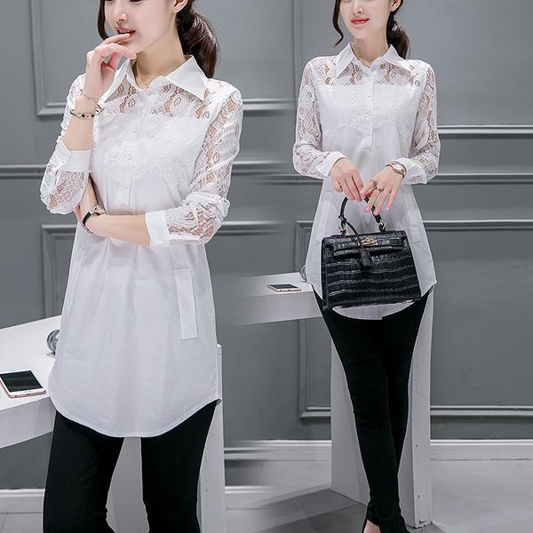 women's blouses & shirts women elegant lace patchwork shirt autumn 2021 long sleeve blouse casual lady fashion loose, White
women's blouses & shirts women elegant lace patchwork shirt autumn 2021 long sleeve blouse casual lady fashion loose, White