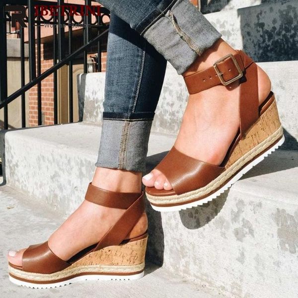 ribetrini the big size 43 women shoes women solid buckle strap platform sandals wedges casual comfy quality sandals, Black
ribetrini the big size 43 women shoes women solid buckle strap platform sandals wedges casual comfy quality sandals, Black