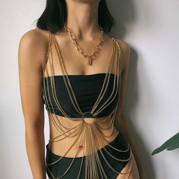 jewelry geometric clothing personality exaggeration multi-layer tassel ring body chain, Silver
jewelry geometric clothing personality exaggeration multi-layer tassel ring body chain, Silver