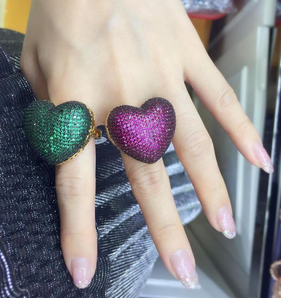 wedding rings big heart puffed marine micro paved cz ring dubai style full bling iced out cubic zircon luxury jewelry gift sr13, Slivery;golden
wedding rings big heart puffed marine micro paved cz ring dubai style full bling iced out cubic zircon luxury jewelry gift sr13, Slivery;golden