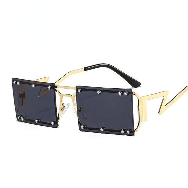 sunglasses rectangle women men rivet decoration square metal frame pc colorful lens designer trend uv400, White;black
sunglasses rectangle women men rivet decoration square metal frame pc colorful lens designer trend uv400, White;black