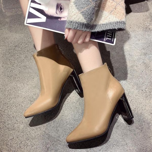 boots winter high heel women pointed toe ankle thick heels metal short black brown 2021
boots winter high heel women pointed toe ankle thick heels metal short black brown 2021