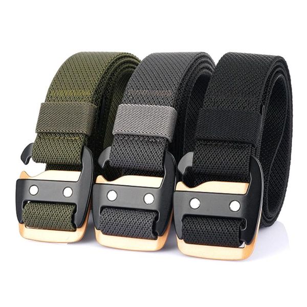 belts 2021 men's casual woven stretch wear-resistant tactical belt, outdoor metal barb buckle, jeans versatile, elastic belt 3.4, Black;brown 
belts 2021 men's casual woven stretch wear-resistant tactical belt, outdoor metal barb buckle, jeans versatile, elastic belt 3.4, Black;brown
