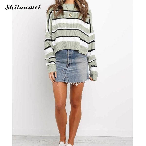 women's sweaters 2021 women sweater autumn winter knitwear long sleeve fashion striped pullover o neck pull femme lady jumper causal, White;black
women's sweaters 2021 women sweater autumn winter knitwear long sleeve fashion striped pullover o neck pull femme lady jumper causal, White;black