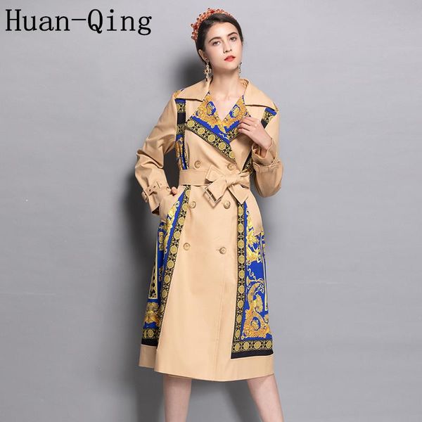 women's trench coats england style double-breasted long autumn runway women luxury printed sleeve belt outerwear, Tan;black
women's trench coats england style double-breasted long autumn runway women luxury printed sleeve belt outerwear, Tan;black