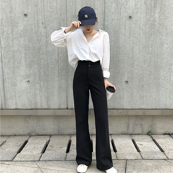 women's pants & capris autumn loose high waist slimming black mopping draping effect straight-leg casual trousers, Black;white
women's pants & capris autumn loose high waist slimming black mopping draping effect straight-leg casual trousers, Black;white