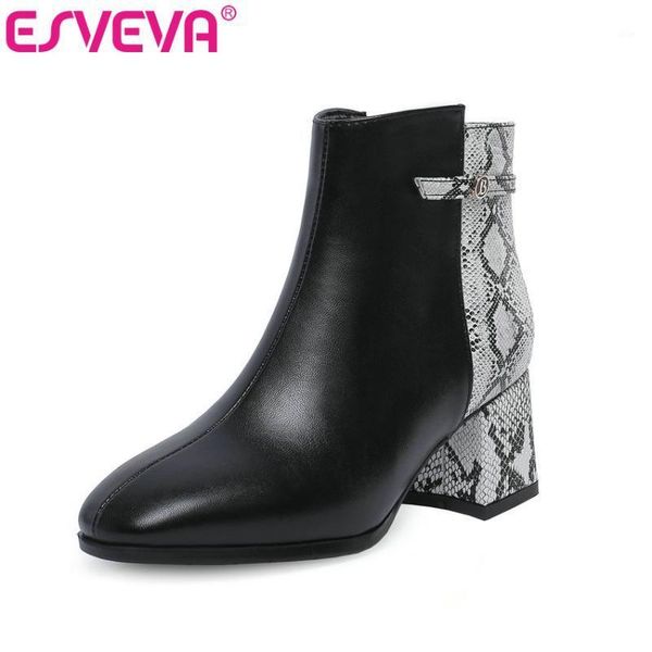 boots esveva 2021 square high heel women shoes winter leather+pu ankle motorcycle concise round toe punk short size 34-431, Black
boots esveva 2021 square high heel women shoes winter leather+pu ankle motorcycle concise round toe punk short size 34-431, Black