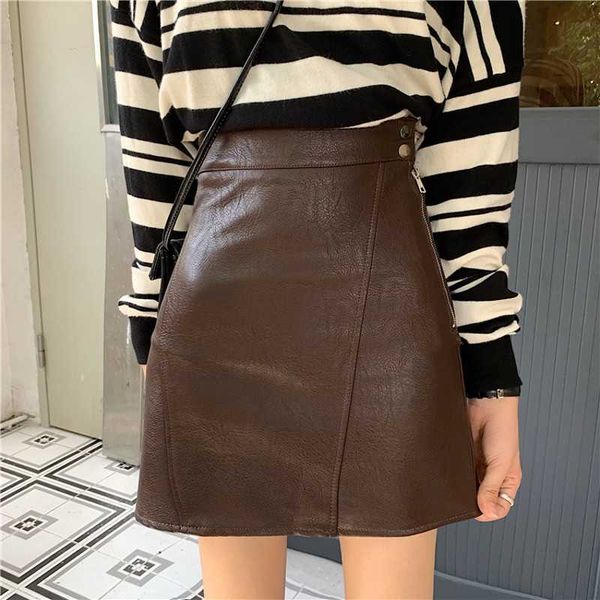 women pu leather black burgundy mini skirts pockets zipper fly faldas mujer solid female chic a line 210601
women pu leather black burgundy mini skirts pockets zipper fly faldas mujer solid female chic a line 210601